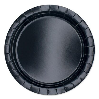 Piatti in cartoncino monocolore Nero 25 cm