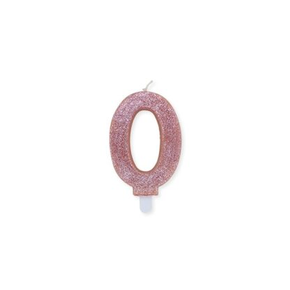 Candelina Glitter media rosa gold numero 0