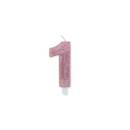 Candelina Glitter media rosa gold numero 1