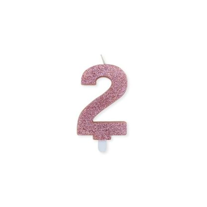 Candelina Glitter media rosa gold numero 2