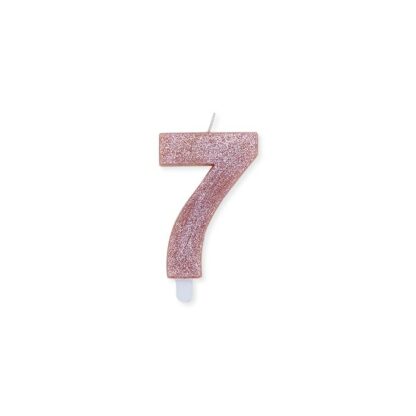 Candelina Glitter media rosa gold numero 7