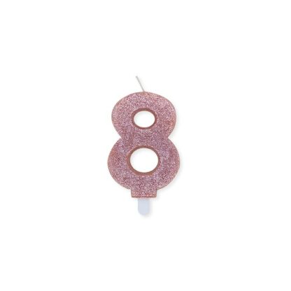 Candelina Glitter media rosa gold numero 8