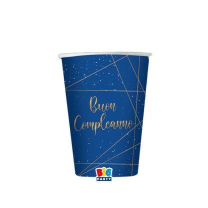 Bicchieri Buon compleanno blue gold
