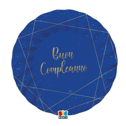 Piatti 20 cm Buon compleanno blue gold