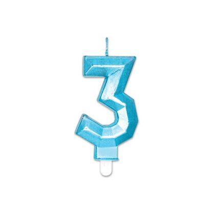 Candelina Diamant blu Metal numero 3