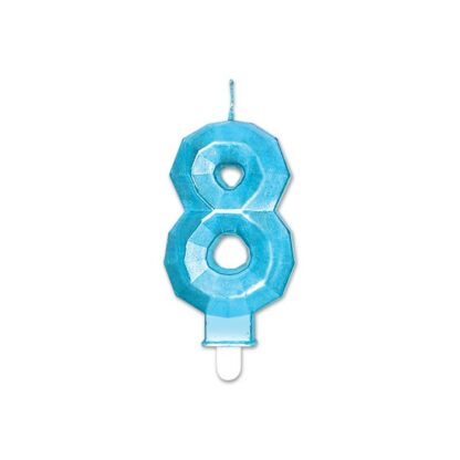 Candelina Diamant blu Metal numero 8