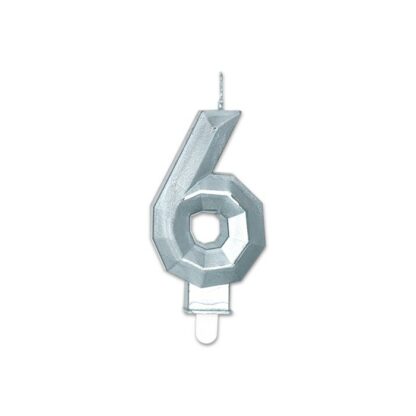 Candelina Diamant argento Metal numero 6