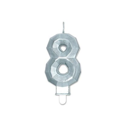 Candelina Diamant argento Metal numero 8