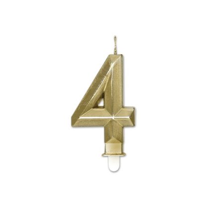 Candelina Diamant Oro Metal Numero 4