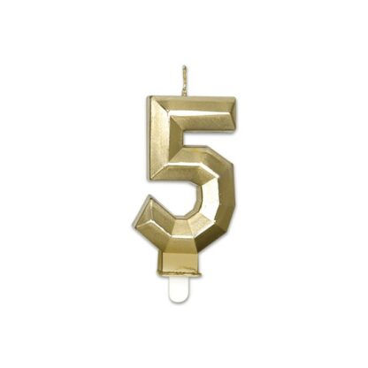 Candelina Diamant Oro Metal Numero 5