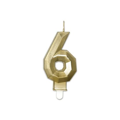 Candelina Diamant Oro Metal Numero 6
