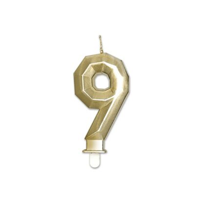 Candelina Diamant Oro Metal Numero 9