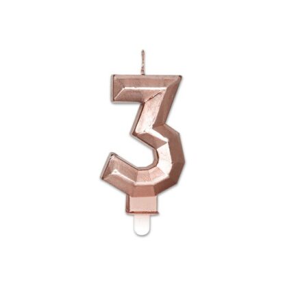 Candelina Diamant Rosa Gold Metal Numero 3