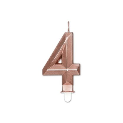 Candelina Diamant Rosa Gold Metal Numero 4