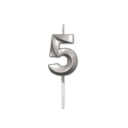 Candelina Prestige Argento metal Numero 5