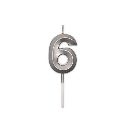 Candelina Prestige Argento metal Numero 6