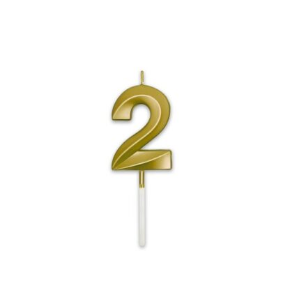 Candelina Prestige oro metal Numero 2