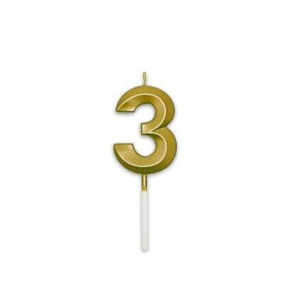 Candelina Prestige oro metal Numero 3