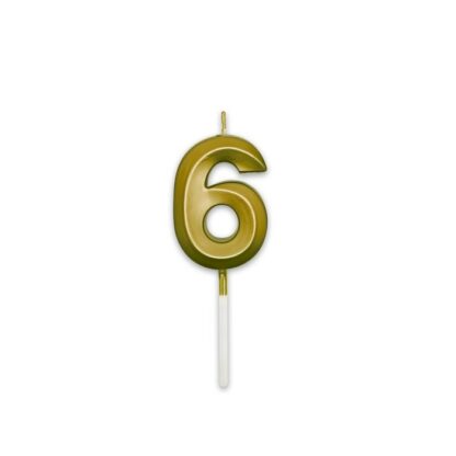 Candelina Prestige oro metal Numero 6