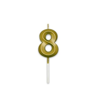 Candelina Prestige oro metal Numero 8