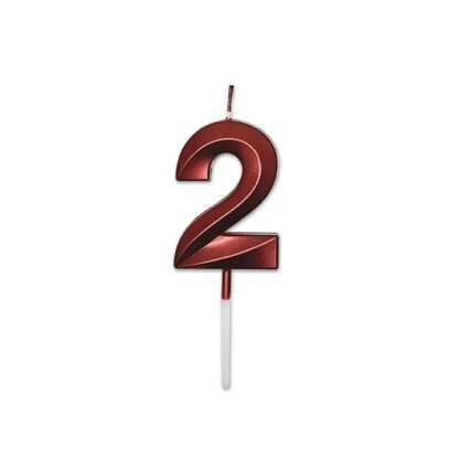 Candelina Prestige rosso metal numero 2