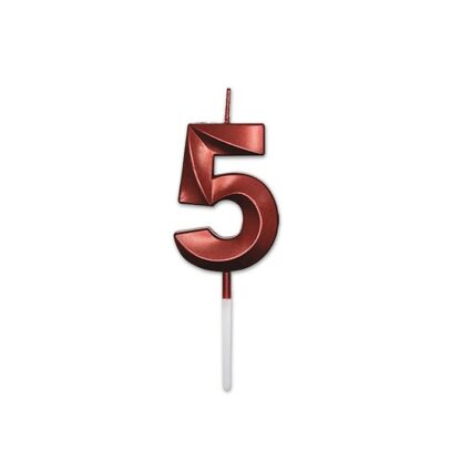 Candelina Prestige rosso metal numero  5