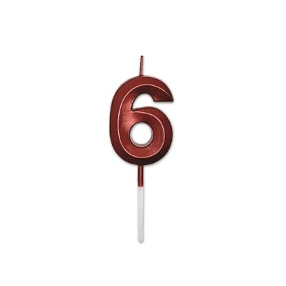 Candelina Prestige rosso metal numero 6