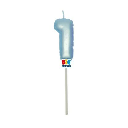 Candelina Balloon celeste Perla numero 1