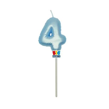 Candelina Balloon celeste Perla numero 4