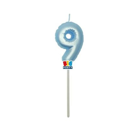Candelina Balloon celeste Perla numero 9