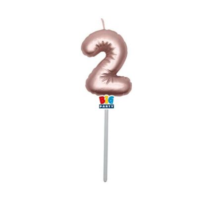 Candelina Balloon Rosa gold Metal numero 2