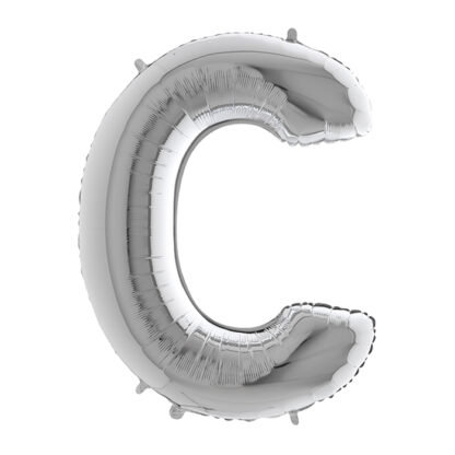 Palloncino Mylar Lettera C Argento