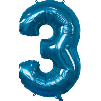 Palloncino Mylar Numero 3 Blu