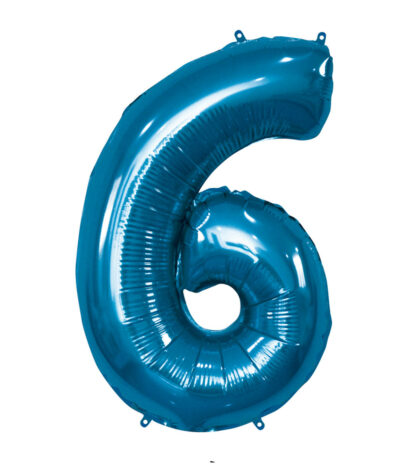 Palloncino Mylar Numero 6 Blu