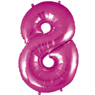 Palloncino Mylar Numero 8 Fucsia