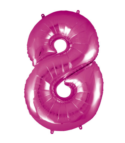 Palloncino Mylar Numero 8 Fucsia