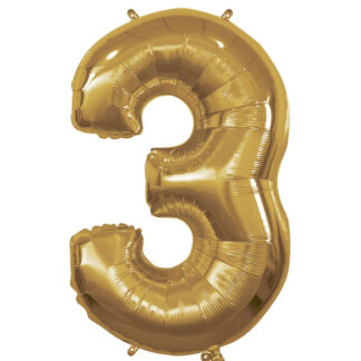 Palloncino Mylar Numero 3 Oro