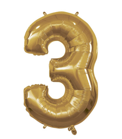 Palloncino Mylar Numero 3 Oro