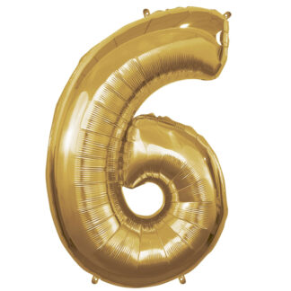 Palloncino Mylar Numero 6 Oro