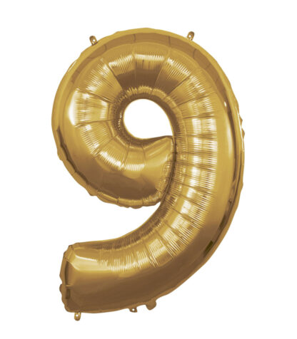 Palloncino Mylar Numero 9 Oro
