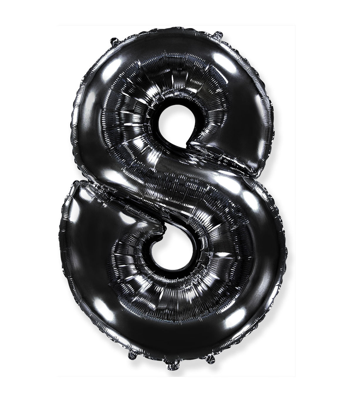 Palloncino Mylar Numero 8 Nero 40 - 101cm - ingrocartgroup