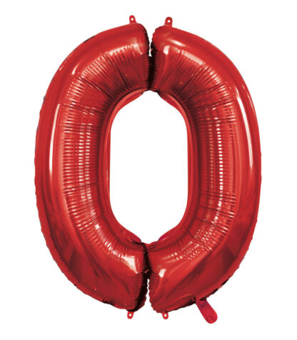Palloncino Mylar Numero 0 Rosso