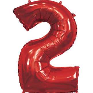 Palloncino Mylar Numero 2 Rosso