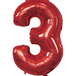 Palloncino Mylar Numero 3 Rosso