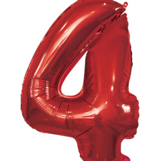 Palloncino Mylar Numero 4 Rosso