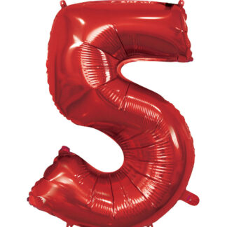 Palloncino Mylar Numero 5 Rosso