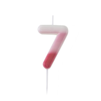 Candelina numero 7 sfumata rosa