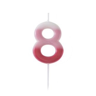 Candelina numero 8 sfumata rosa