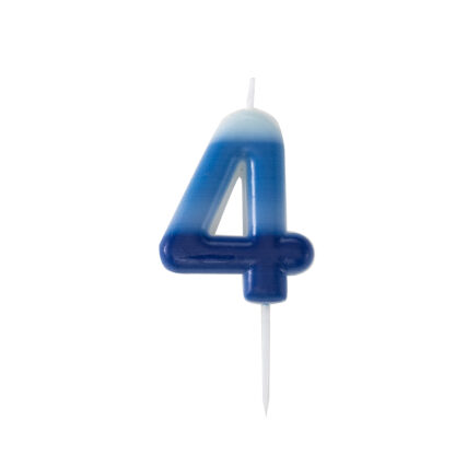 candelina numero 4 sfumata celeste