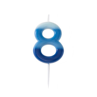 Candelina numero 8 sfumata celeste